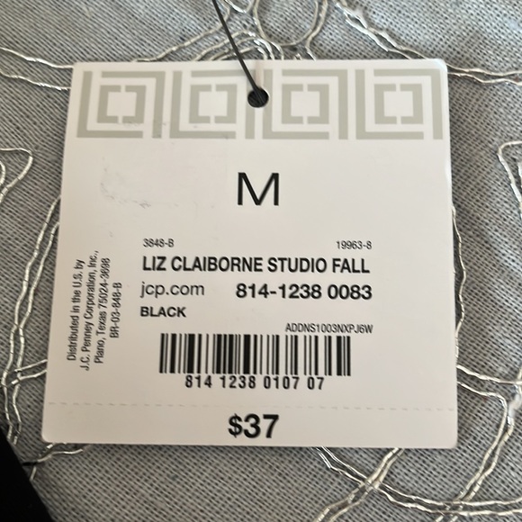 Liz Claiborne NWT Black Tunic Length Top - Picture 5 of 6